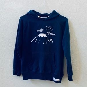 KILIMANJARO graphic navy blue sweatshirt hoodie L